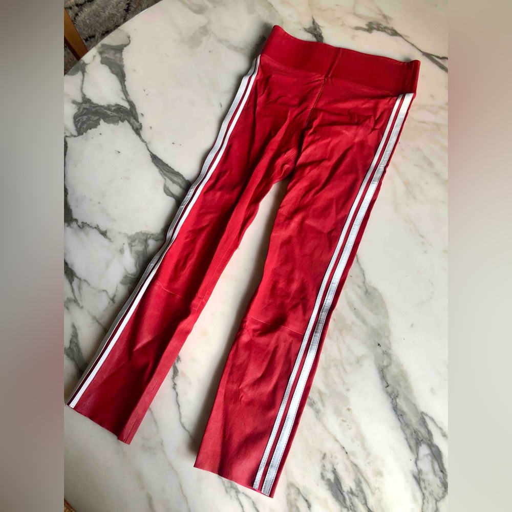 Women’s red cropped leather leggings by SPRWMNN, red size small
